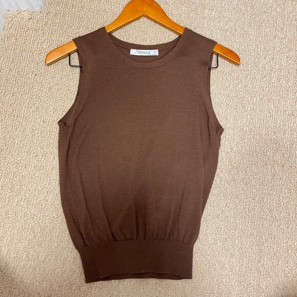 Vintage Jessica Wool Blend Sweater Vest Knit Top Brown – M - Picture 7 of 9